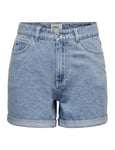 ONLY ONLVEGA Short en Jean pour Femme, Taille Haute, Coupe Normale