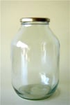 6 X HALF GALLON  PICKLE GLASS FOOD JAR