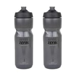 ZEFAL Pack Sense Pro 80 Noir Fumé - Set de Deux Bidon Velo - Gourde Velo Route et VTT Légère et Étanche - Fabriqué en France - 2 x 800 ml