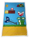 Homadict Plaid Sherpa Super Mario - 100x150cm - Couverture Polaire Douce & Chaude -Jeux- Qualité Elevée & Confortable - Licence Officielle