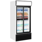 NEW UPRIGHT GLASS TWIN DOUBLE DOOR BOTTLE COOLER FRIDGE DRINKS CHILLER RRP £2293