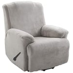 TIANSHU Fauteuil Relax Housse en Velours,Housse de canapé en Peluche en Velours Doux pour Fauteuil Housses de Meubles de Luxe élégantes avec Accoudoirs Revêtement de Fauteuil Relax(Gris Clair)