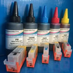 5 Refillable Cartridge PIGMENT/DYE Refill Printer Ink For CANON PGI-570 CLI-571