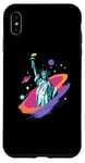 Coque pour iPhone XS Max Statue de la Liberté USA tenant une torche flamboyante avec des plantes