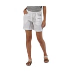 Regatta Womens Ladies Samarah Coolweave Cotton Casual Walking Shorts - White - Size 10 UK