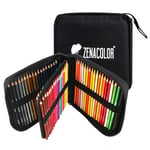 Zenacolor - 72 Crayon de Couleurs Professionnel, avec Trousse de Transport - Set de 72 Couleurs Uniques - Dessin, Esquisse, Coloration - Crayons de Couleur pour Adultes et Enfants