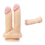 Neojoy Double Flesh - Realistic Dual Dildo with Strong Suction Cup and Balls