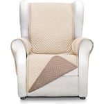 ECOMMERC3 Housse de Fauteuil 1 Place Relax Confort Maximum et Ajustement Complet - Housse pour Fauteuil 1 Place et Fauteuil Relax Couleur Beige/Cuir