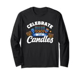 Celebrate With Candles Festival Judaism Dreidel Latke Long Sleeve T-Shirt