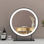 Miroir de Maquillage éclairé par led 40x40, Miroir de salle de bain, Interrupteur Tactile, Lumière blanche - Aqrau