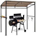 Abri Barbecue Extérieur Tonnelle pour Barbecue Extérieur avec Étagère Latérale Supplémentaire Auvent de Reception Pare-Soleil