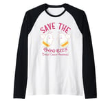 SAVE THE BOOBEES BOO BEES BREAST CANCER HALLOWEEN WOMEN MEN Raglan Baseball Tee