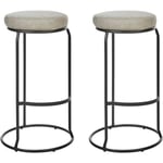 Lot de 2 Tabourets de Bar Chaise d'Ilot de Cuisine en Cuir PU Taupe Milroy