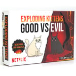 Exploding Kittens Good & Evil - 55 korttia, jotka ovat saaneet vaikutteita Netflix-sarjasta - Uudet hahmot - Hauska korttipeli aikuisille ja lapsille