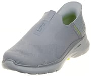 Skechers Homme Gowalk 6 Slip-ins-Chaussures de Sport à Enfiler-Baskets de Loisirs avec Mousse à mémoire de Forme, Gris, 40 EU