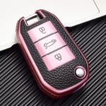 QYV Coque de Protection pour clé de Voiture, adaptée pour Peugeot 3008208308508408 2008307 4008 pour Accessoires intérieurs Citroen C4 | Etui clé pour Voiture,C-Pink