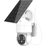 Caméra solaire Wifi 1080p avec détection de mouvement PIR, vision nocturne couleur, IP65 pour caméra de surveillance domestique fiable