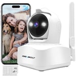 GENBOLT 3G/4G LTE Caméra Surveillance Intérieur avec Carte SIM, 2.5K PTZ IP Camera CCTV 4G Cellulaire sans WiFi, Détection Humaine Vision Nocturne Couleur