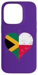 iPhone 14 Pro Vintage Flag in Heart for Jamaica Poland A Jamaican Polish Case