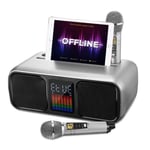 Microphone karaoké,kit Karaoke,Machine de karaoké Bluetooth portableavec 2 Microphones sans Fil pour Le Chant