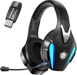 Casque Gaming, Wireless Casque Gaming, Pour Ps4/Ps5/Pc/Switch, Récepteur 2.4Ghz, Son 7.1, Microphone Antibruit, Lumières Led