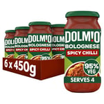 Dolmio Bolognese Intense Spicy Chilli Pasta Sauce Jar, Bulk Multipack 6 x 450g