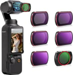 Ensemble de filtres ND pour DJI Osmo Pocket 3 Creator Combo Accessories - Pack de 6 CPL, ND 8, ND 16, ND 32, ND 64, ND256 (magnétique)(Version Aluminium)