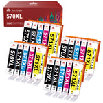 Toner Kingdom 20 Pack 570XL 571XL Ink Cartridges Compatible with Canon PGI-570 CLI-571 XL for PIXMA MG5750 TS5050 MG5751 TS5055 MG5752 MG6850 MG5753 MG6851 MG6852 TS5051 TS6051
