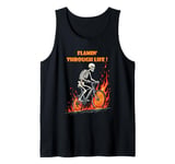 Funny skeleton bike ride Going through hell Biker skeleton Tank Top