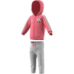 Adidas GM8957 I Lil 3S Jog FL Sport Set Unisex-Baby Top:Hazy Rose/White Bottom:Medium Grey Heather/White 1824