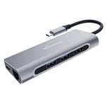 MediaRange Adaptateur multiport USB Type C 7 en 1 Argenté