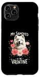 Coque pour iPhone 11 Pro Roses Flowers Valentine's Day Samoyed Dog Sammies