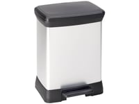 Curver Deco Bin 240642 Skraldespand 30 L (B X H X T) 390 X 510 X 290 Mm Sølv, Sort 1 Stk