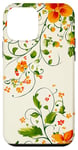 iPhone 12 mini Elegant Green Nature Flower Plants White Backround Case