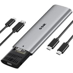 SSK Adaptateur de boîtier SSD M.2 NVME sans Outil, USB C 3.2 Gen 2 10 Gbit/s PCIe MKey JMS583, boîtier SSD Externe, Prise en Charge UASP Trim pour 2242/2260/2280 (SSD SATA Non Pris en Charge)