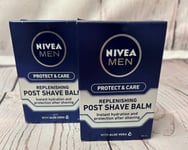 2x NIVEA Men Protect & Care Replenishing Post Shave Balm 100ml Aftershave Balm