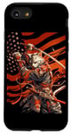 iPhone SE (2020) / 7 / 8 Cat Samurai American Flag Samurai Cat Art Patriotic Cat Case