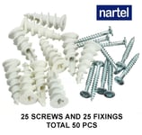 25 x NYLON PLASTERBOARD FIXINGS SELF DRILL CAVITY WALL SPEED ANCHOR PLUGS SCREWS