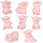 MEZHEN Décoration de Gâteau Cochon Figurine Cake Topper Animaux Anniversaire Décoration Gâteau Décoration de Jardin Porcin Fête d'anniversaire Deco Gateau 8 Pièces