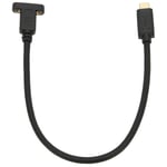 USB-jatkokaapeli 0,3 M USB 3.1 Type C uros-naaras 10 Gbps kullattu datakaapeli paneelin kiinnitysruuvireiällä