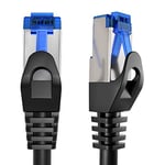 KabelDirekt – 0,25 m – Câble Ethernet & patch & réseau (fiches RJ45, pour profiter pleinement du débit de la fibre, idéal pour les réseaux Gigabit/LAN, routeurs, modems et switchs, noir-argent)