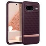 Caseology Parallax pour Coque Google Pixel 8, [Design Cube Hexa 3D], Protection Militaire Anti-Choc pour Google Pixel 8 - Burgundy