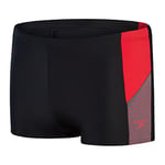 Speedo Men's Dive Aquashort, Black/Fed Red/Dove Grey, 28