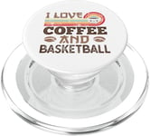 I love Coffee and Basketball Cute Kawaii PopSockets PopGrip for MagSafe