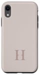 Coque pour iPhone XR Lettre H Monogramme Initiale H Beige Marron Cadeau pour Elle Femme