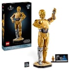 LEGO Star Wars C-3PO Droid Figure Building Set, Collectible Model Kit for Adults to Build with Character Minifigure and Display Stand, Nostalgic Gift Idea for Men, Women, Him, Her & Fans 75398