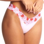 Hanky Panky Trosor Cotton Original Rise Thong Rosa/Röd bomull One Size Dam