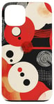 Coque pour iPhone 13 Rouge Minimaliste Ethnique Rétro Lucky Disco 8 Ball Design