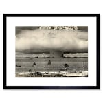 Wee Blue Coo Vintage Photo Atomic Bomb Mushroom Cloud Bikini Framed Wall Art Print