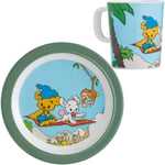 BAMSE Flat Tallerken og Stor Kopp Jungel, Multi